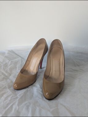 Christian Louboutin Nude Patent Leather Pumps